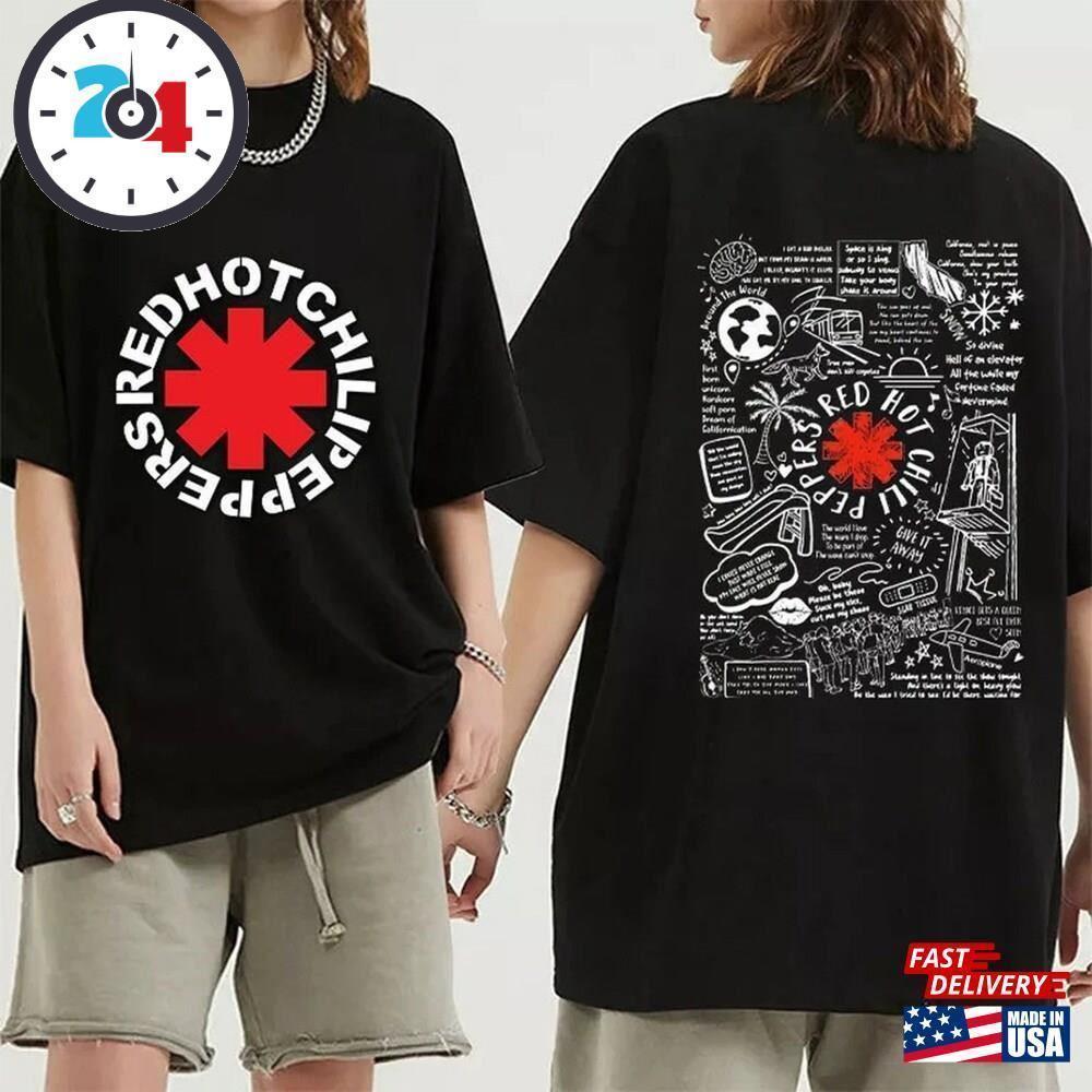 Red Hot Chili Peppers Tour Shirt Band Fan Rhcp Classic Unisex 2 Sided